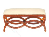 Miniature Victorian Table Bench - Walnut (image for) Miniature Victorian Table Bench - Walnut