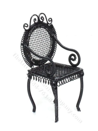 (image for) Miniature Half-Scale Wire Garden Chair, Black