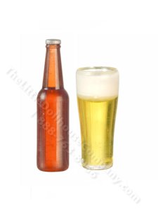 (image for) Miniature Bottle and Pint Glass of Beer for Dollhouses