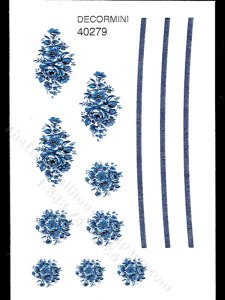 (image for) Miniature Blue Rose Decals for Dollhouses