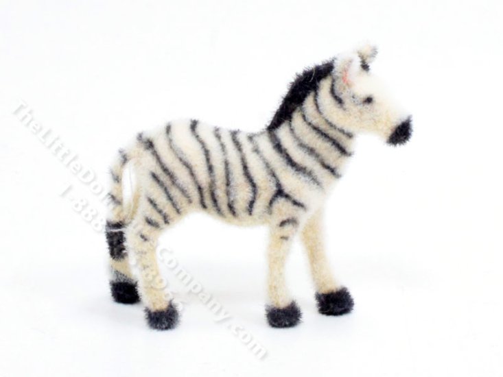 (image for) Miniature Flocked Zebra Toy for Dollhouses