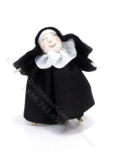 (image for) Miniature Handmade Nun Doll for Dollhouses
