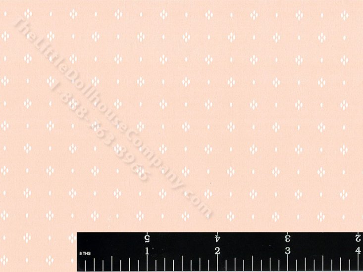 (image for) Dot Diamonds on Peach Miniature Wallpaper for Dollhouses