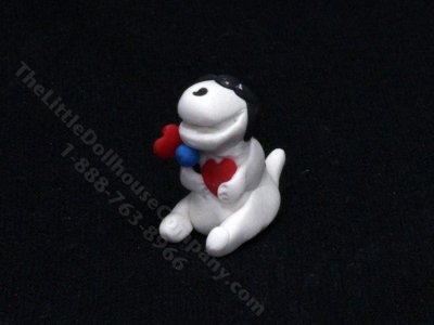 (image for) Miniature Sunglasses Dog Figurine for Dollhouses