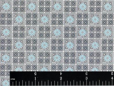 (image for) Blue Tile Pattern Miniature Wallpaper for Dollhouses