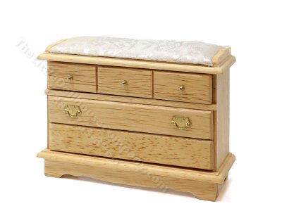 (image for) Miniature Unfinished Changing Table Dresser for Dollhouses