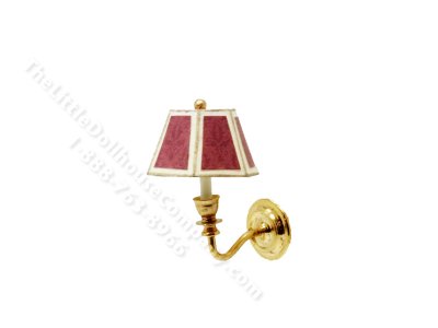 (image for) Miniature 12v Short Wall Sconce for Dollhouses - Large Red