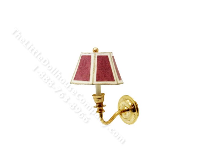 (image for) Miniature 12v Short Wall Sconce for Dollhouses - Large Red