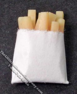 (image for) Miniature Fries in Paper Bag for Dollhouses