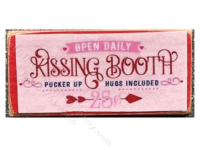 (image for) Miniature "Kissing Booth" Sign for Dollhouses
