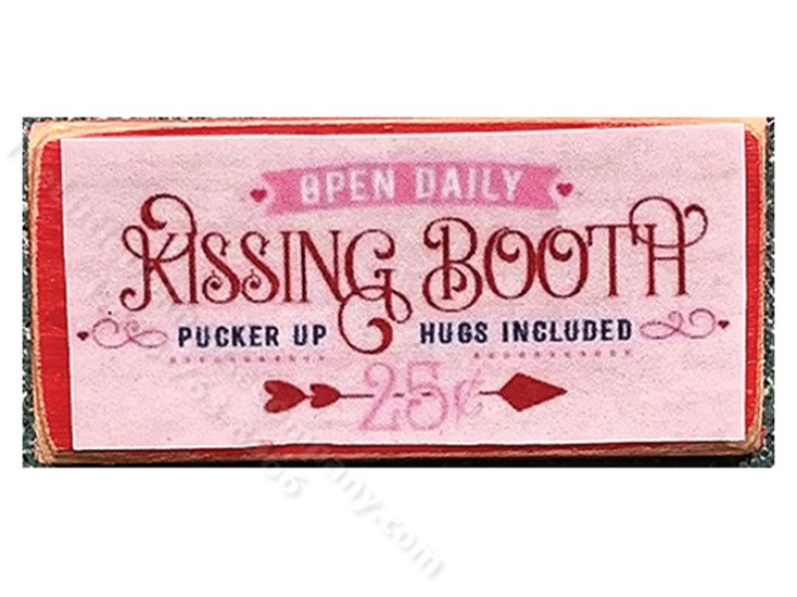 (image for) Miniature "Kissing Booth" Sign for Dollhouses