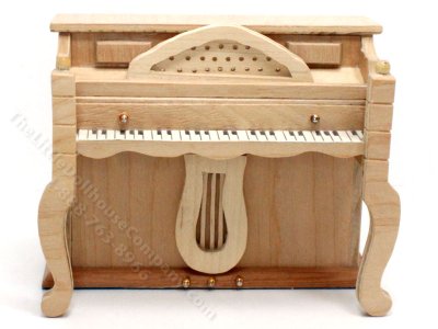 (image for) Miniature Unfinished Piano Music Box for Dollhouses