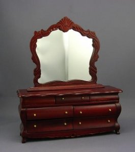 (image for) Dollhouse Miniature Victorian Dresser with Mirror
