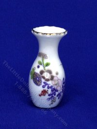 (image for) Miniature Vase with Purple Flower Design for Dollhouses