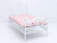 (image for) Miniature White Wire Bed with Strawberry Mattress