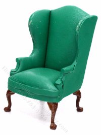(image for) Miniature Two Piece Green Sofa & Chair Set for Dollhouses