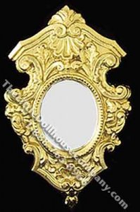(image for) Miniature Ornate Oval Mirror for Dollhouses