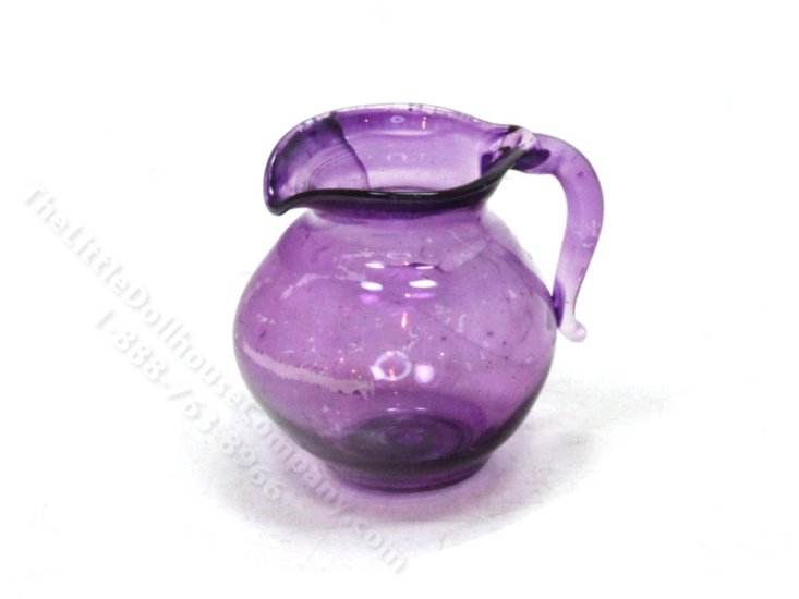 (image for) Miniature Purple Glass Pitcher for Dollhouses