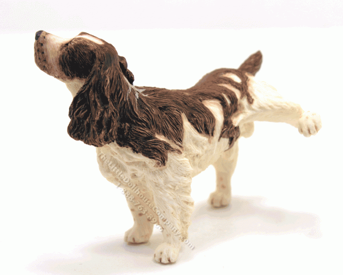 (image for) Dollhouse Scale Model Naughty Brown Springer Spaniel