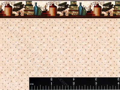 (image for) Beige Knick Knack Pattern Wallpaper for Dollhouses