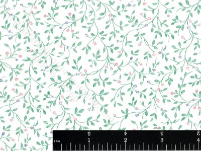 (image for) Vines with Buds Miniature Wallpaper for Dollhouses