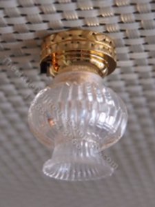(image for) Miniature Brass Ceiling Light with Fluted Shade with Wand