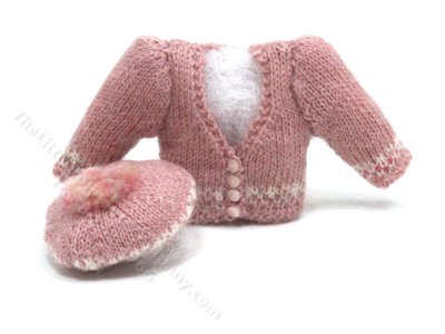 (image for) Miniature Pink Handknit Sweater by Margaret Yeadon