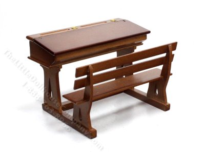 (image for) Miniature Double School Desk for Dollhouses