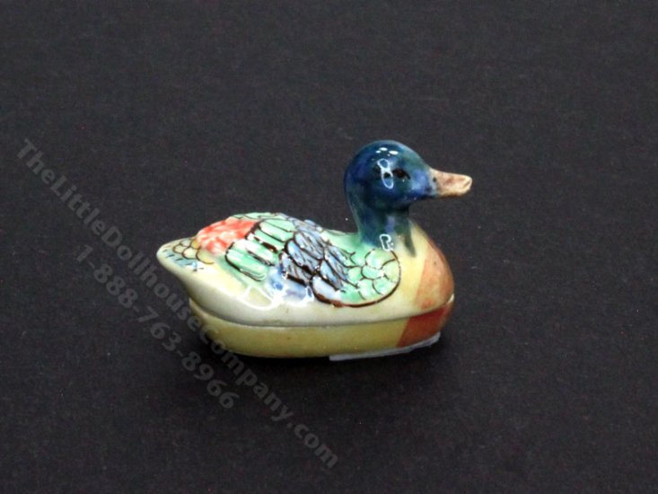 (image for) Miniature Porcelain Duck Dish for Dollhouses