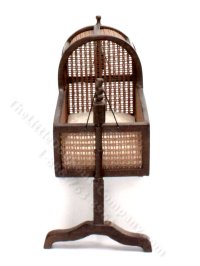 (image for) Miniature Hanging Caned Crib for Dollhouses