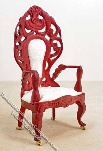 (image for) Miniature Mahogany Ornate Armchair for Dollhouses