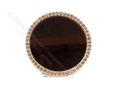(image for) Miniature Gold Diamond Framed Round Mirror