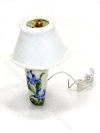(image for) Miniature Handpainted Porcelain Table Lamp for Dollhouses