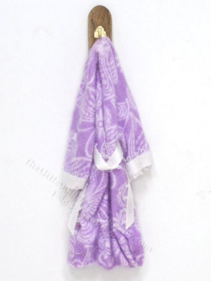 (image for) Lady's Purple Bathrobe with Flowers on Hook by Bette Jo Chudy