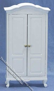 (image for) Miniature White Armoire for Dollhouses