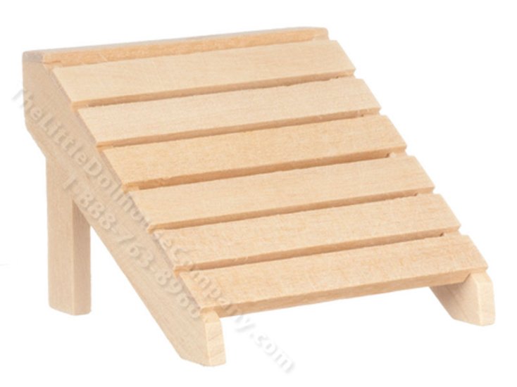 (image for) Miniature Unfinished Adirondack Foot Stool for Dollhouses