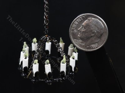 (image for) 1:48 Scale Miniature 3V Chandelier for Dollhouses