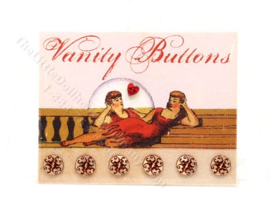 (image for) Vintage Miniature Card of 7 Buttons for Dollhouses