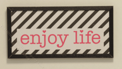 (image for) Miniature 'Enjoy Life' Rectangular Print on Wood Panel