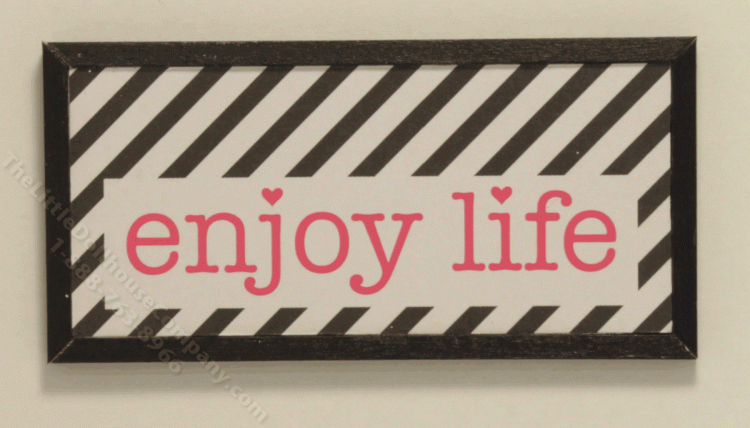 (image for) Miniature 'Enjoy Life' Rectangular Print on Wood Panel