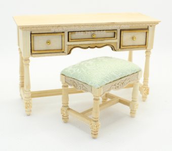 (image for) Miniature Unfinished Vanity with Stool