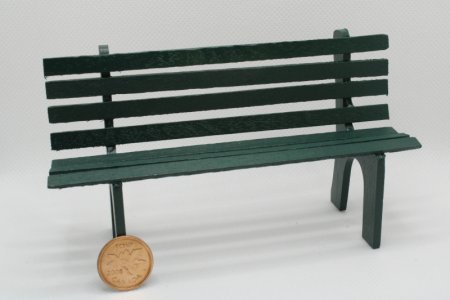 (image for) Miniature Wooden Garden Bench in Green