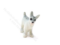 (image for) Miniature Porcelain Grey Dog for Dollhouses