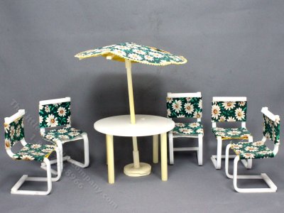 (image for) Vintage Handmade Miniature Daisy Patio Set for Dollhouses