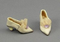 (image for) Miniature White Leather Wedding Shoes by Judith Blondell