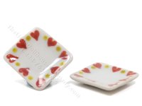 (image for) Miniature Hearts Pattern Square Plate for Dollhouses