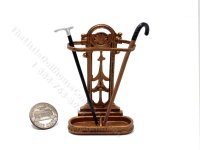 (image for) Miniature Hallway/Umbrella Stand with Canes Set for Dollhouses - Bronze
