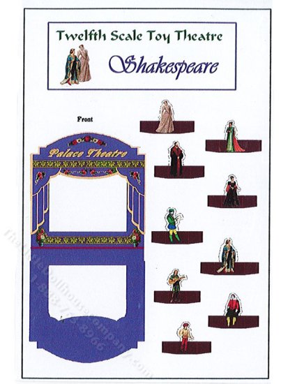(image for) Miniature Toy Shakespeare Pantomime Theatre Kit for Dollhouses