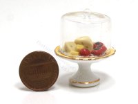 (image for) Miniature Cheese and Tomatoes on Porcelain Stand With Dome