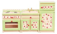 (image for) Miniature Strawberry 3 Piece Appliance Set for Dollhouses